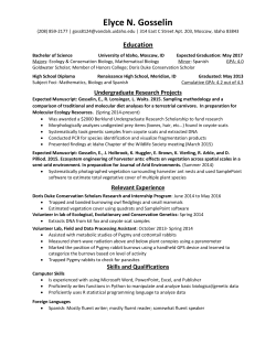 CV for Elyce Gosselin, Current as of April 2015