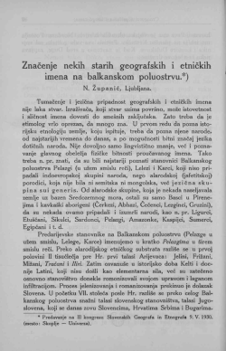 ZnaÄenje nekih starih geografskih i etniÄkih imena na balkanskom
