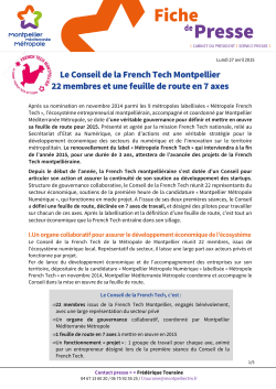 Le Conseil de la French Tech Montpellier 22 membres et une feuille