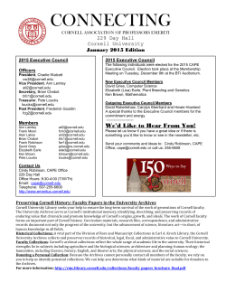 January 2015 - Cornell Association of Professors Emeriti
