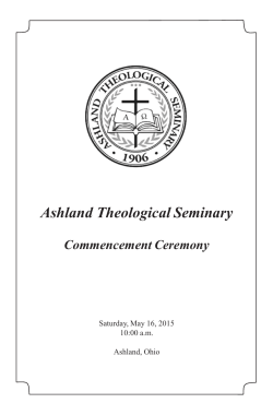 Program - Ashland Theological Seminary