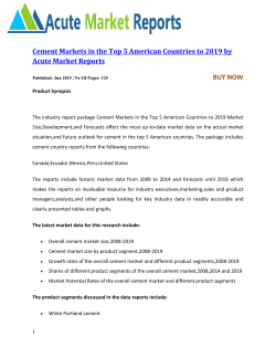 Cement Markets in the Top 5 American Countries to 2019