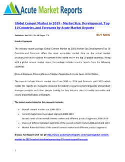 Global Cement Market to 2019  by Acute Market Reports