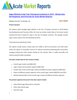 Sugar Markets in the Top 5 European Countries to 2019