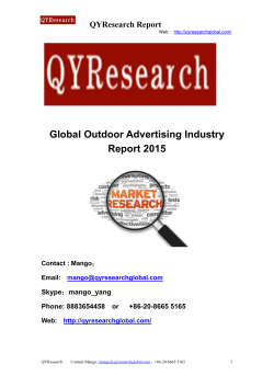 Global Outdoor Advertising Industry Report 2015