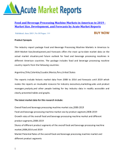 Food and Beverage Processing Machine Markets in Americas