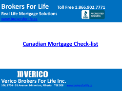 Canadian Mortgage Check-list | Brokers For Life