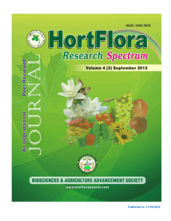 ABSTRACTS: HortFlora Res. Spectrum, Vol. 4 (3), 2015