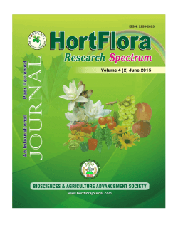 ABSTRACTS: HortFlora Research Spectrum, Vol. 4 (2), 2015