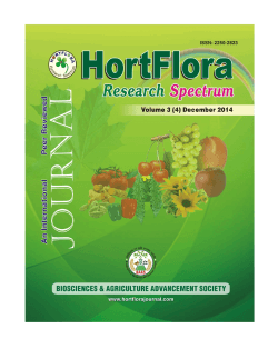 ABSTRACTS: HortFlora Res. Spectrum, Vol. 3 (4), 2014