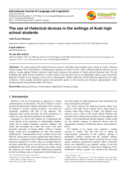 The use of rhetorical devices in the writings of Arab high school