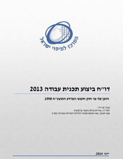 דו"ח ביצוע תכנית עבודה 2013