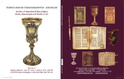 Auction of Important & Rare Judaica Books, Manuscripts and Works