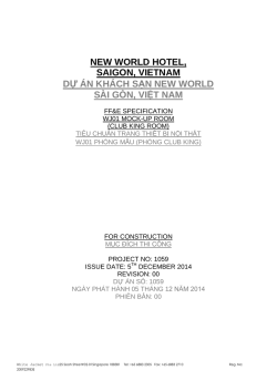 FF&E Specification for WJ01 (Club King)