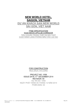 FF&E Specification for WJ02 (Club Corridor)