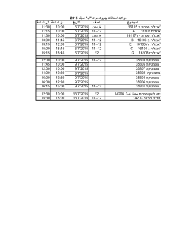 ﺻﯾف " ب " ﻣواﻋﯾد اﻣﺗﺣﺎﻧﺎت ﺑﺟروت ﻣوﻋد 2015 اﻟﯽ اﻟﺳﺎﻋﺔ ﻣن