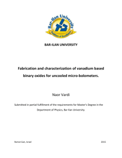 Fabrication and characterization of vanadium based binary oxides
