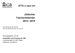 5775 ה״עשת חול - Israelitische Gemeinde Basel
