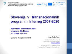 Slovenija v transnacionalnih programih 2014–2020