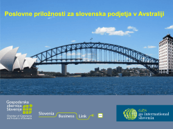 Poslovne priložnosti za slovenska podjetja v Avstraliji