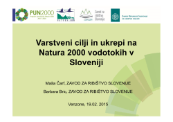 Varstveni cilji in ukrepi na Natura 2000 vodotokih v Sloveniji