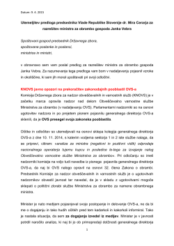 Utemeljitev predloga predsednika Vlade Republike Slovenije dr