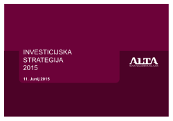 ALTA Investicijska strategija za 2015