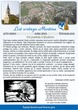 List svetega Martina 614 - Župnija Šmartno po Šmarno goro