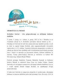 Sporočilo za medije - Knjižnica Franceta Balantiča Kamnik