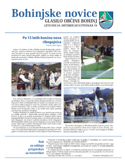 Bohinjske novice oktober 2014