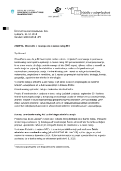 6310-1/2014 NPZ ZADEVA: Obvestilo o dostopu do e