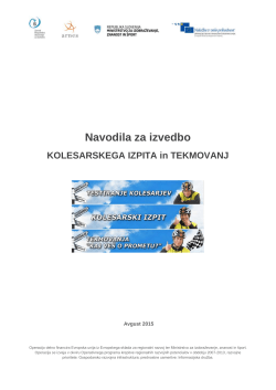 Navodila za izvedbo kolesarskega izpita in tekmovanj