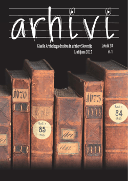 Arhivi 2015, št. 1 - Arhivsko društvo Slovenije