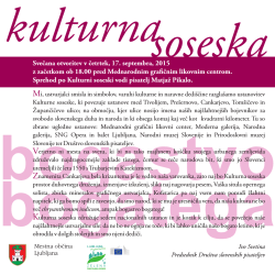 Kulturna soseska-zgibanka - Portal slovenskih pisateljev
