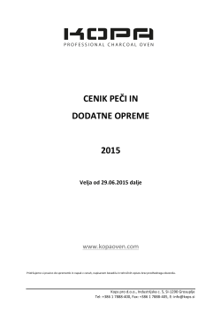 Cenik Žar - pečice KOPA