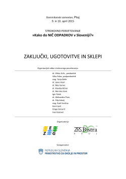 Sklepi in ugotovitve konference »Slovenija brez