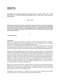 Sklep OS o opredelitve glede umeščanja plinovoda v