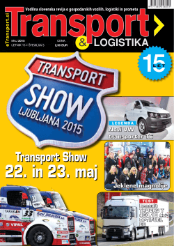 22. in 23. maj - Transport in logistika