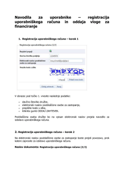 Navodila za uporabnike – registracija uporabniškega
