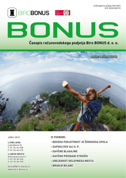 Časopis računovodskega podjetja Biro BONUS d. o. o.