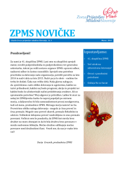 ZPMS novičke (marec 2015) - Zveza prijateljev mladine Slovenije