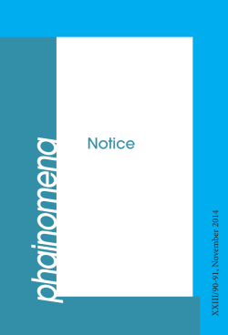 Notice - Phainomena