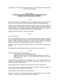 Pravilnik o organizaciji in delovanju aktivov (april 2015)