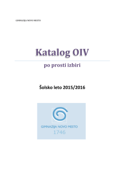 Katalog OIV - Gimnazija Novo mesto