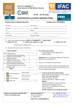 REGISTRATION and HOTEL BOOKING FORM