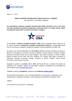 Sejem ameriških izobraževalnih institucij ponovno v Ljubljani (20