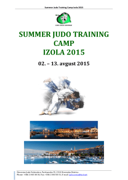 SUMMER JUDO TRAINING CAMP IZOLA 2015