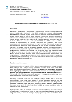 2015 - Inšpektorat Republike Slovenije za delo