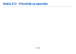 Nokia E72 - Priročnik za uporabo
