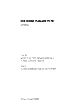 Kulturni management: priročnik. (2014).